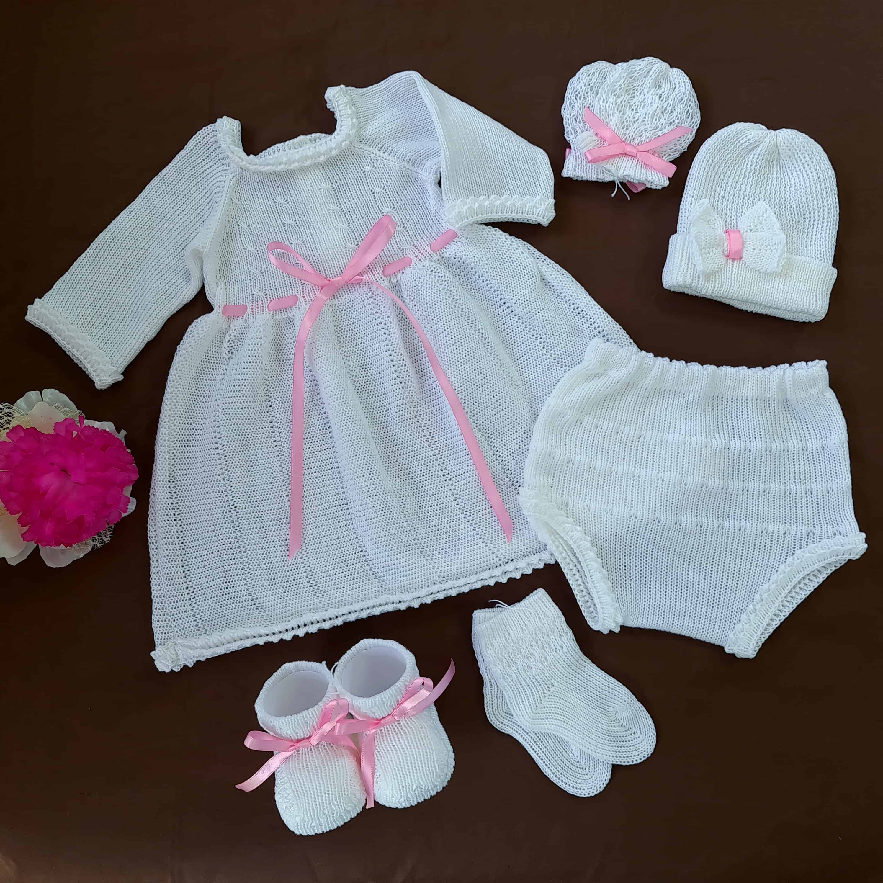 Traje Emperatriz Blanco cinta Rosada
