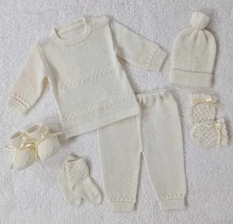 Conjunto Sweater Blanco Crema