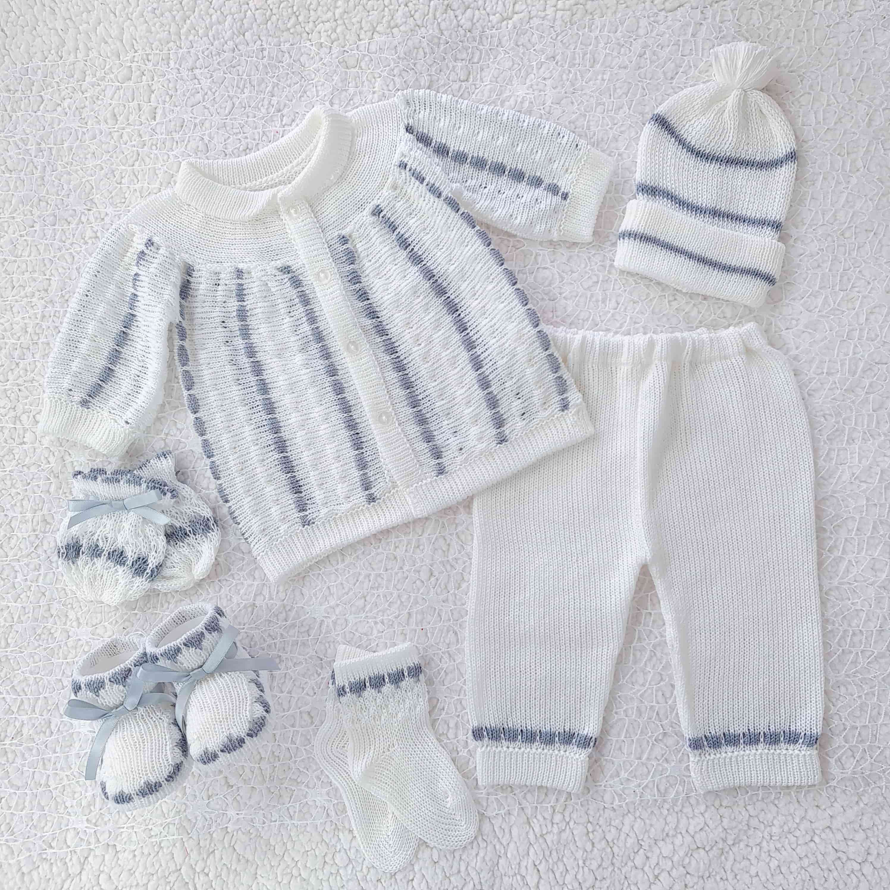 Conjunto Recogido Blanco/Gris