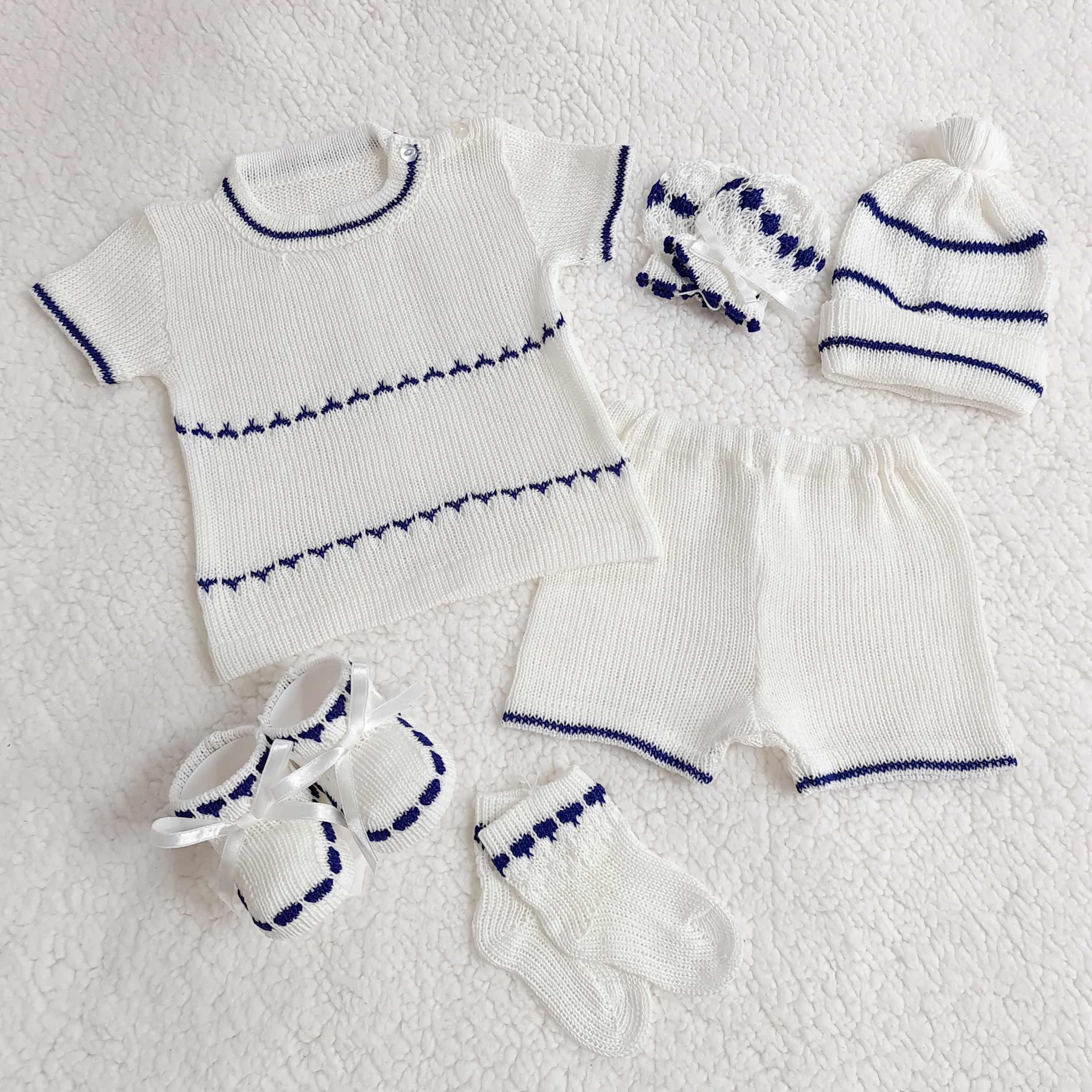 Sweater Blanco/Azul Marino