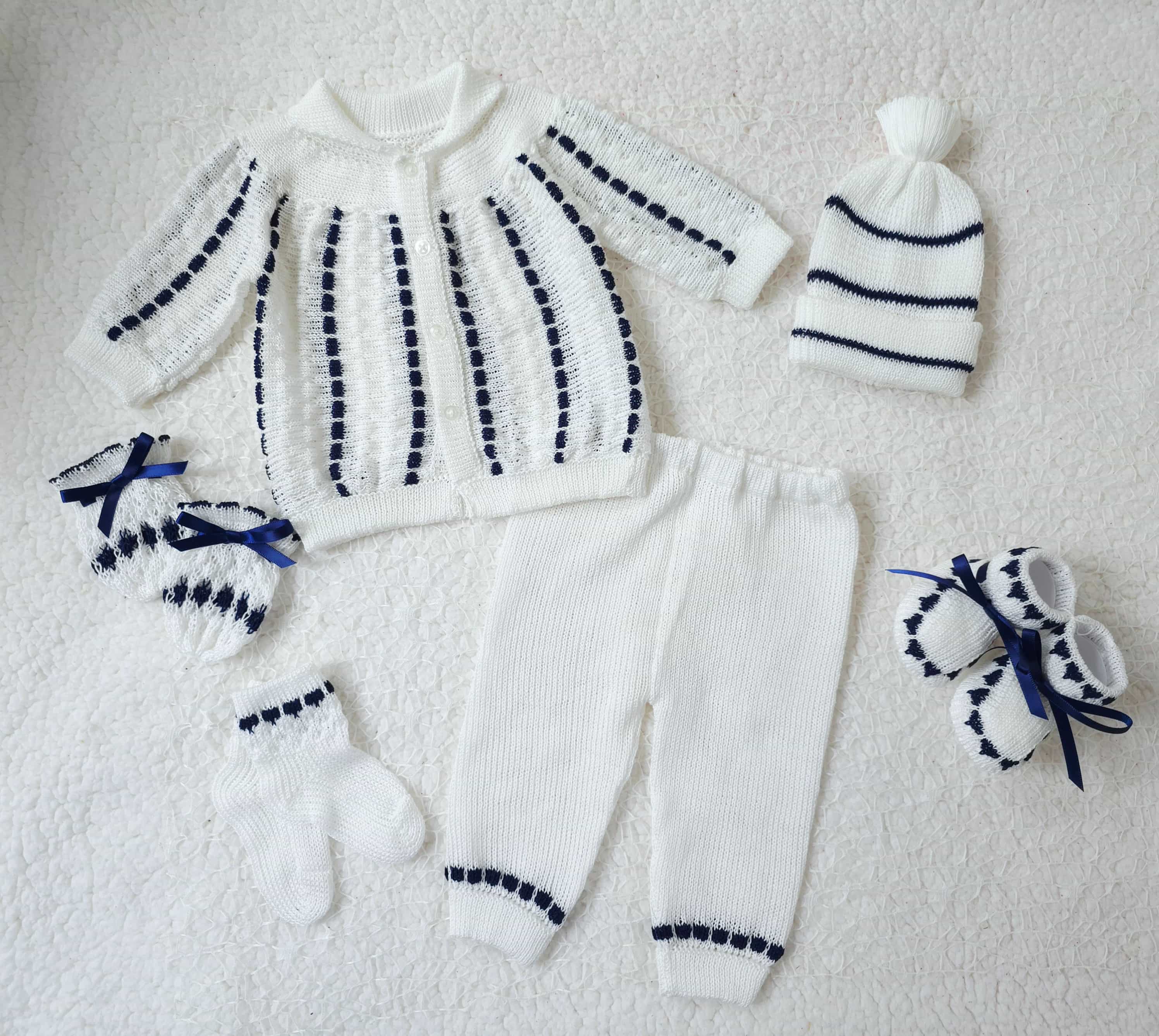Conjunto Recogido Blanco/Azul Marino