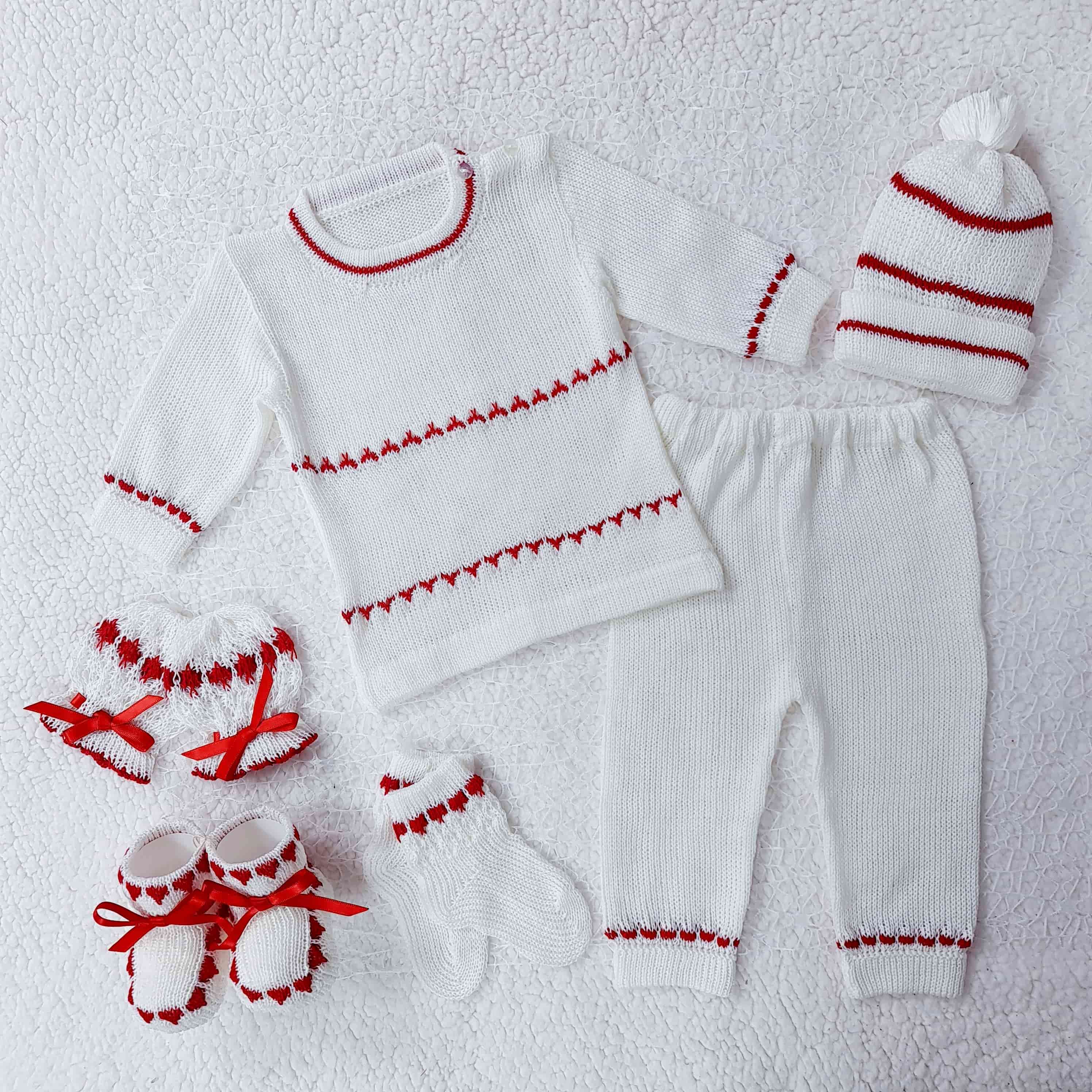Sweater Blanco/Rojo