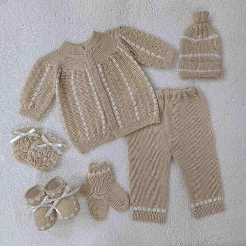 Conjunto Recogido Beige Blanco