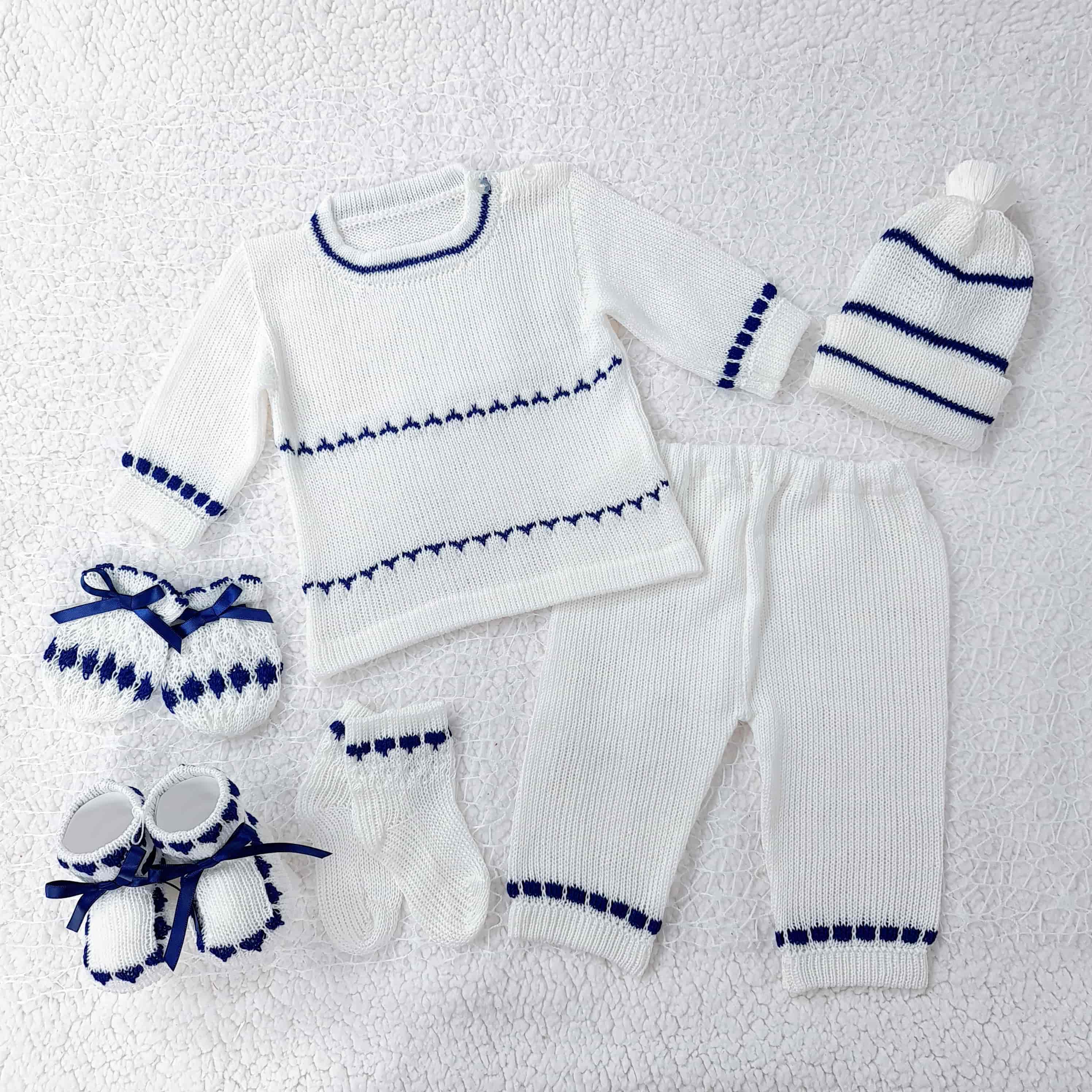 Sweater Blanco/Azul Marino