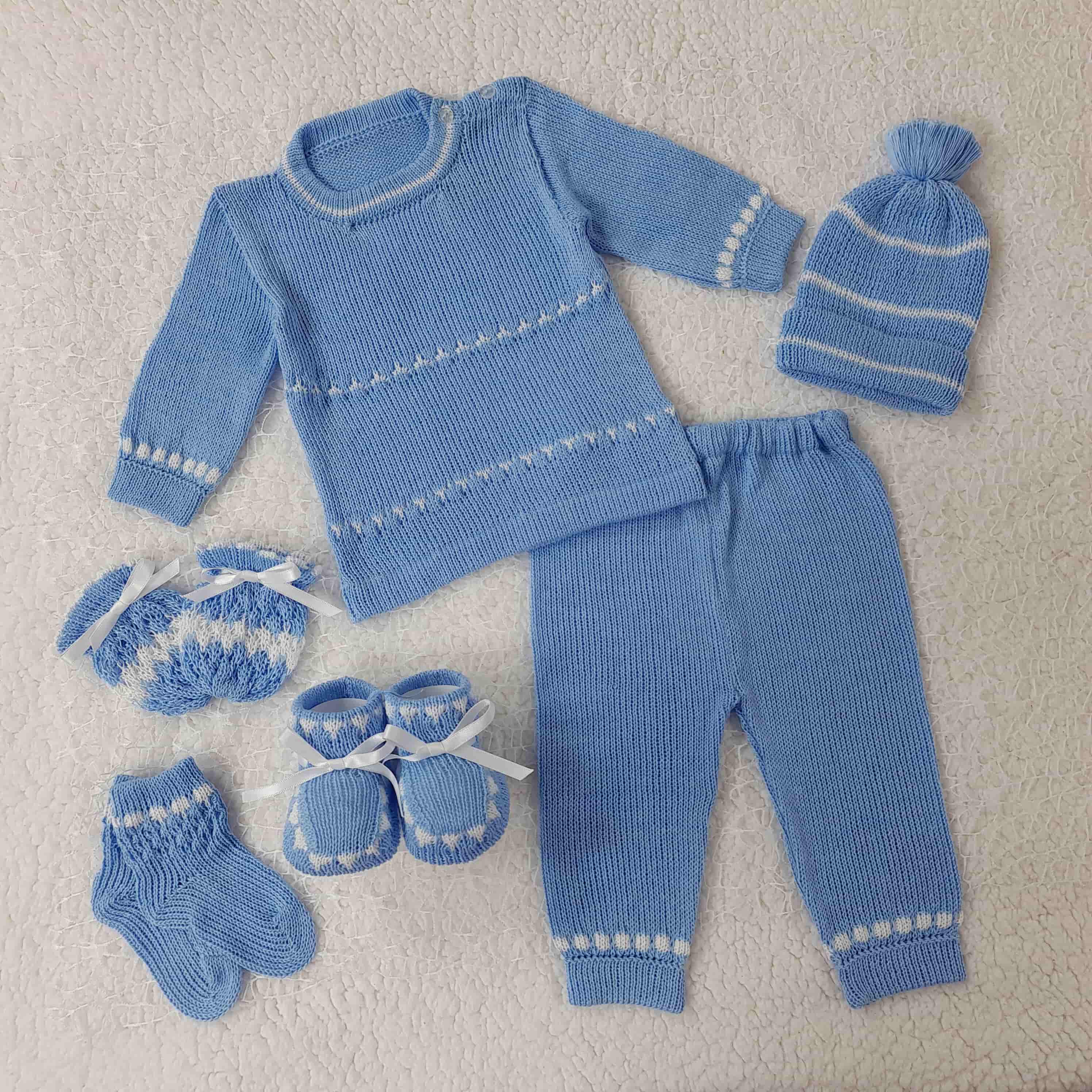 Sweater Celeste/Blanco
